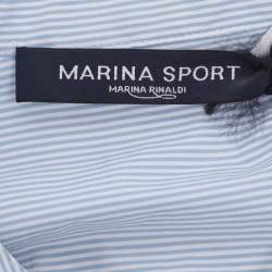 Pre Owned Marina Sport by Marina Rinaldi Pinstripe Lace Detail Long Sleeve Shirt L