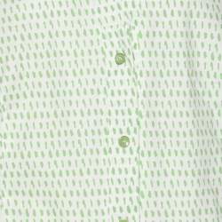 Pre Owned Marina Rinaldi Green Stretch Cotton Spot Print 3/4 Sleeve Shirt L