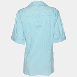 Pre Owned Marina Sport by Marina Rinaldi Turquoise Cotton Blend Long Sleeve Shirt L