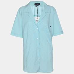 Pre Owned Marina Sport by Marina Rinaldi Turquoise Cotton Blend Long Sleeve Shirt L