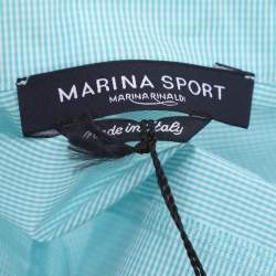 Pre Owned Marina Sport by Marina Rinaldi Turquoise Cotton Blend Long Sleeve Shirt L