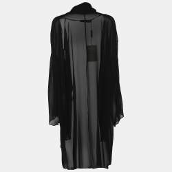 Pre Owned Marina Rinaldi Black Silk Cardigan L