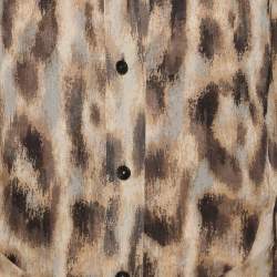 Pre Owned Marina Rinaldi Brown Printed Silk Shirt L