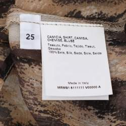Pre Owned Marina Rinaldi Brown Printed Silk Shirt L