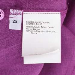 Pre Owned Marina Sport by Marina Rinaldi Purple Linen Short Sleeve Shirt L