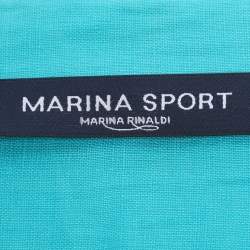 Pre Owned Marina Rinaldi Green Linen Stirrup Sleeve Plain Shirt L