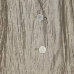 Pre Owned Marina Rinaldi Grey Texture Linen Blend Blazer L