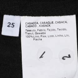 Pre Owned Marina Rinaldi Black Linen Belted Dress L