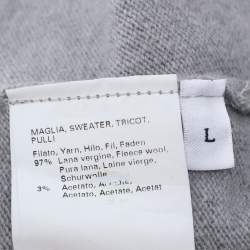 مملوكة مسبقًا Voyage by Marina Rinaldi Grey Wool Knit Polo T-Shirt L