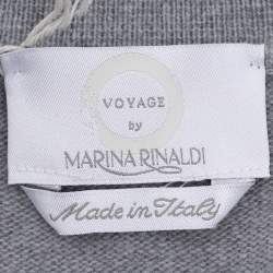 مملوكة مسبقًا Voyage by Marina Rinaldi Grey Wool Knit Polo T-Shirt L