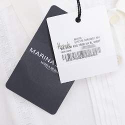 مملوكة مسبقًا Marina Sport by Marina Rinaldi White Line Embroidered Button Front Shirt L