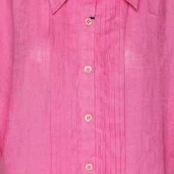 Pre Owned Marina Sport by Marina Rinaldi Linen Pintuck Mini Dress L