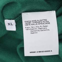 Pre Owned Marina Rinaldi Green Cashmere Knit Button Front Sweater XL