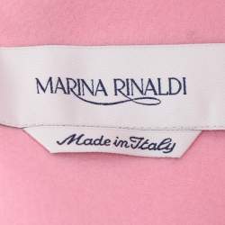 مملوكة مسبقًا بليزر مارينا رينالدي وردي مزيج صوف بزرارين بحزام مقاس كبير