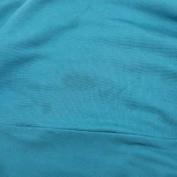 Pre Owned Marina Rinaldi Metallic Blue Jersey Sleeveless Tops L
