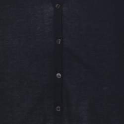 Pre Owned Voyage by Marina Rinaldi Navy Blue/White Knit Shrug L