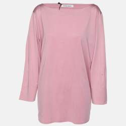 Pre Owned Marina Rinaldi Light Pink Jersey 3/4 Sleeve Tops L