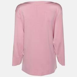 Pre Owned Marina Rinaldi Light Pink Jersey 3/4 Sleeve Tops L
