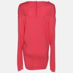 Pre Owned Voyage by Marina Rinaldi Pink Knit Full Sleeve Shrug L