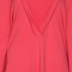 Pre Owned Voyage by Marina Rinaldi Pink Knit Full Sleeve Shrug L