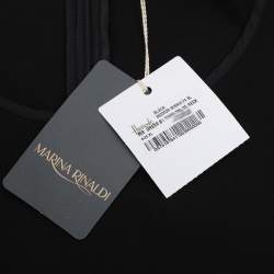Pre Owned Marina Rinaldi Black Jersey and Nylon Short Sleeve Midi Dress XL