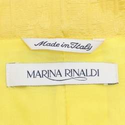Pre Owned Marina Rinaldi Yellow Jacquard Blazer L