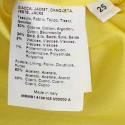 Pre Owned Marina Rinaldi Yellow Jacquard Blazer L