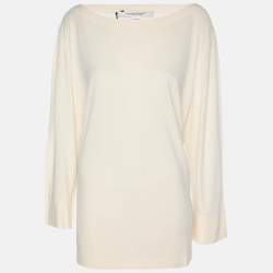 Pre Owned Marina Rinaldi Light Beige Long Sleeve Sweater L