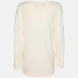 Pre Owned Marina Rinaldi Light Beige Long Sleeve Sweater L