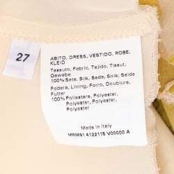 Pre Owned Marina Rinaldi Yellow Chiffon Sunflower Print Sleeveless Dress L