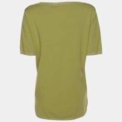 Pre Owned بلوزة مارينا سبورت من مارينا رينالدي خضراء مطاطة كبيرة