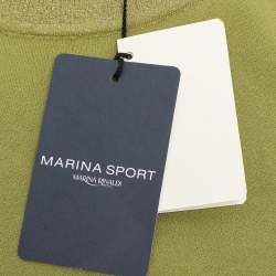 Pre Owned بلوزة مارينا سبورت من مارينا رينالدي خضراء مطاطة كبيرة