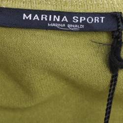 Pre Owned بلوزة مارينا سبورت من مارينا رينالدي خضراء مطاطة كبيرة