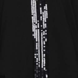 مملوكة مسبقًا Marina Sport by Marina Rinaldi Black Knit Sequin Embellished Front Zip Sweater XL