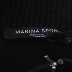 مملوكة مسبقًا Marina Sport by Marina Rinaldi Black Knit Sequin Embellished Front Zip Sweater XL