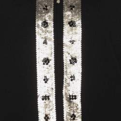 مملوكة مسبقًا كارديجان مارينا رينالدي أسود/ذهبي مرصع بالترتر من الجيرسيه طقم مقاس كبير