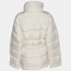 Pre Owned Voyage by Marina Rinaldi Cream Nylon Puffer Jacket M
