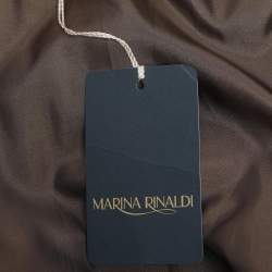 Pre Owned Marina Rinaldi Metallic Brown Quilted Nylon Puffer Jacket L