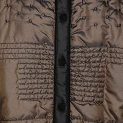 Pre Owned Marina Rinaldi Metallic Brown Quilted Nylon Puffer Jacket L