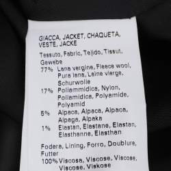 Pre Owned Marina Rinaldi Grey Tweed Single Breasted Blazer L