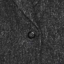 Pre Owned Marina Rinaldi Grey Tweed Single Breasted Blazer L