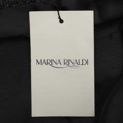 Pre Owned Marina Rinaldi Grey Tweed Single Breasted Blazer L