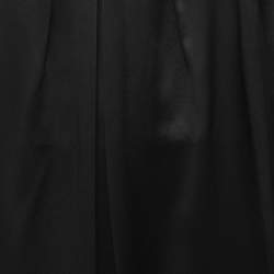 Pre Owned Marina Rinaldi Black Satin Pleated Tops L