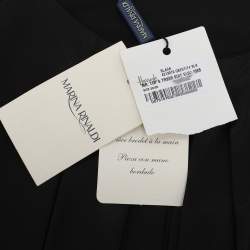 Pre Owned Marina Rinaldi Black Satin Pleated Tops L