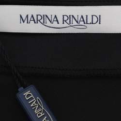 Pre Owned Marina Rinaldi Black Satin Pleated Tops L