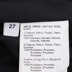 Pre Owned Marina Rinaldi Black Brocade Nylon Sleeveless Midi Dress L