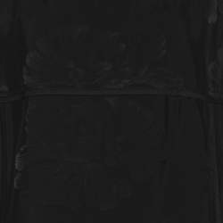Pre Owned Marina Rinaldi Black Brocade Nylon Sleeveless Midi Dress L