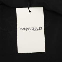 Pre Owned Marina Rinaldi Black Brocade Nylon Sleeveless Midi Dress L