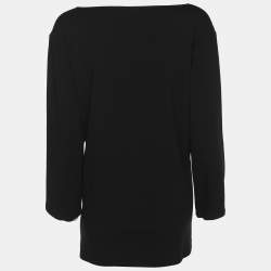 Pre Owned Marina Sport by Marina Rinaldi Black Jersey Logo T-Shirt L