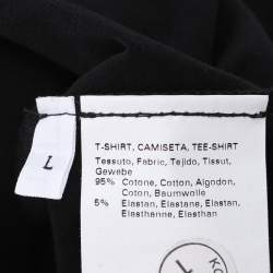 Pre Owned Marina Sport by Marina Rinaldi Black Jersey Logo T-Shirt L